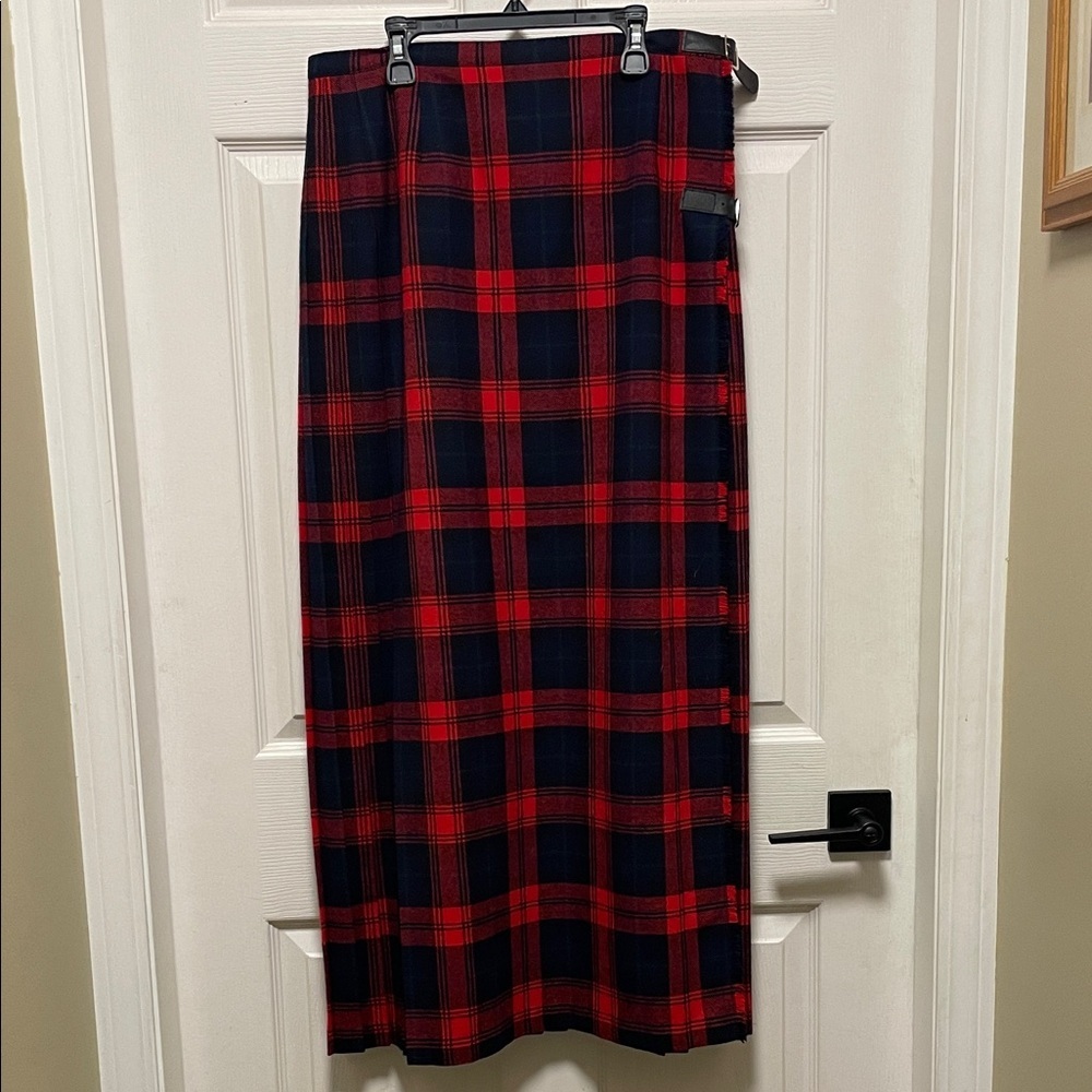 Mosbrook | Pure New Wool | Plaid |Tartan |Pleated | Wrap | Kilt | Skirt| Size 18